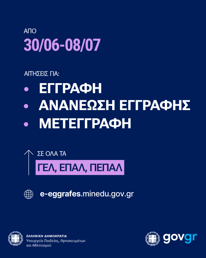 2025.06.27 Ανακοίνωση Εγγραφών